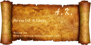 Arnold Kleon névjegykártya